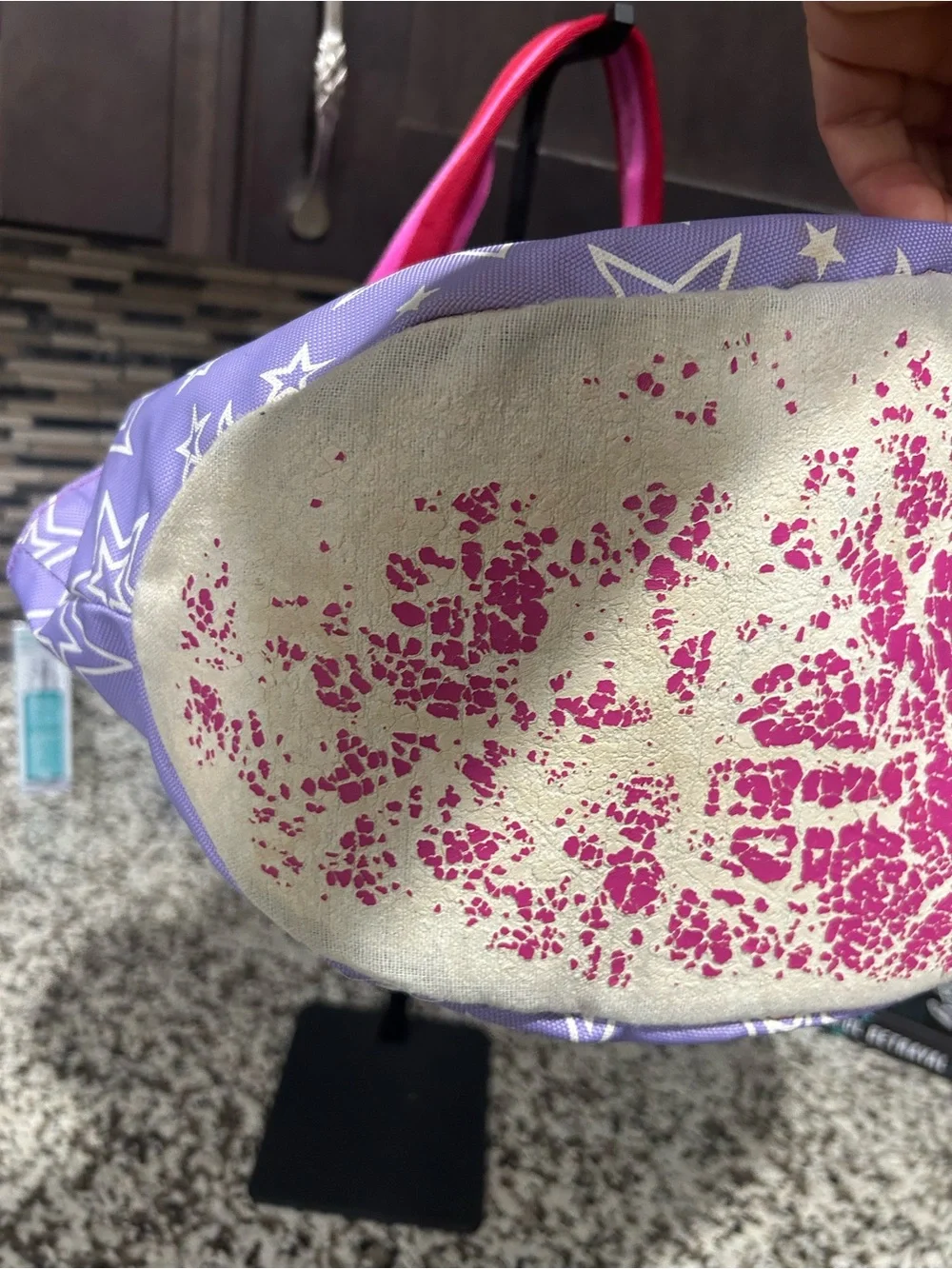 American Girl Lavender Star Tote with Pink Straps